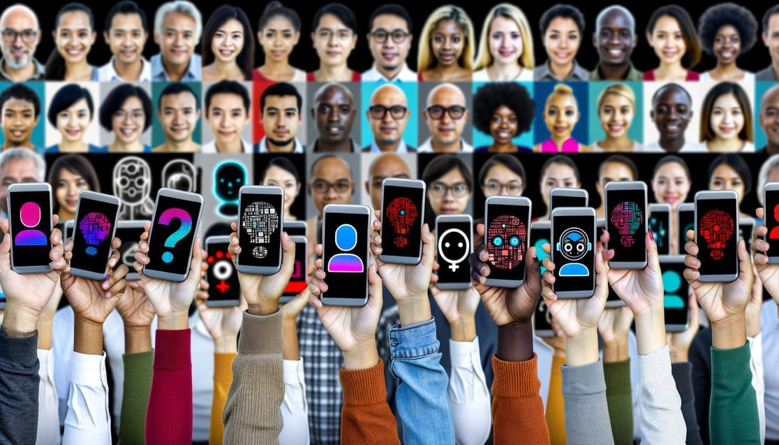 AI on large number of smartphones held by people